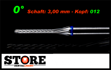 0° - Fine milling cutter - HEAVY-BLUE - 3,00 shank - Head 012 