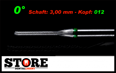 0° - Fine milling cutter - MIDDLE-GREEN - 3,00 shank - Head 012 