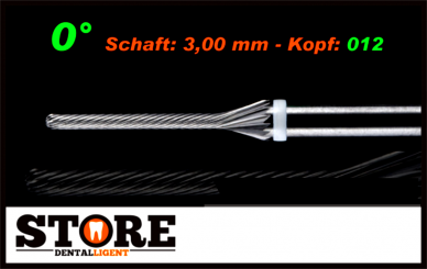 0° - Fine milling cutter - FINE-WHITE - 3,00 shank - Head 012 