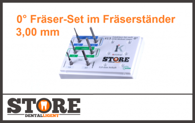 0° - Fine milling cutter SET- 3,00 shank - Head 012 & 025 