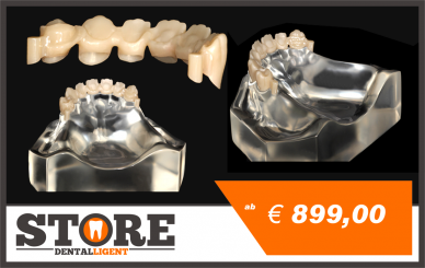 acrylic model with Zirconium front 14-23, milled Rests and attachments for self veneering and self completition. 