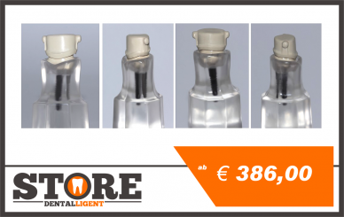 Modell mit Teleskop-Abutment in zahnfarbenem PEEK & Sekundärteleskop in zahnfarbenem PEEK 