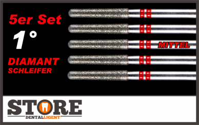 #02 - 1° - Diamant-Schleifer - 5er Set - rot/mittel 