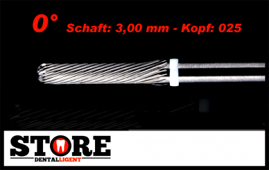 #07 - 0° - Feinfräser - 3,00 mm Schaft - 0,25 Kopf - weiss/fein 