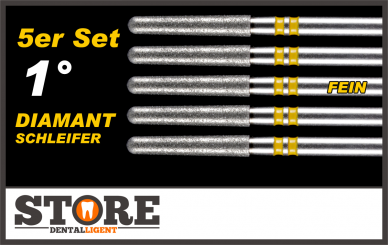 #03 - 1° - Diamant-Schleifer - 5er Set - gelb/fein 