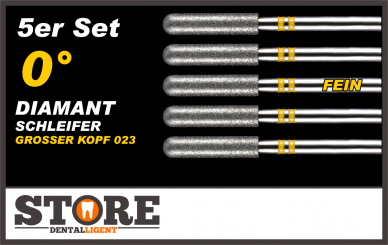 #04 - 0° - Diamant-Schleifer - 5er Set - gelb/fein - Kopf 0,23 
