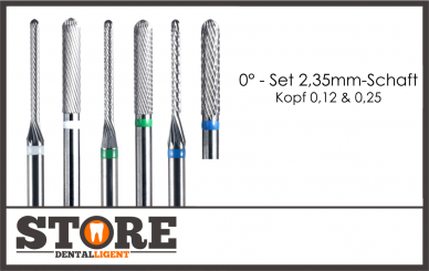 0° - Fine milling cutter SET -2,35 shank - Head 012 & 025 