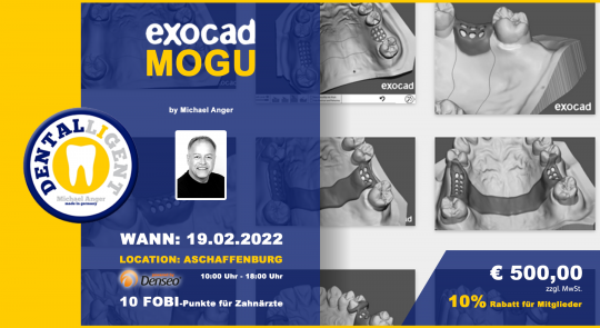 03.05.2019 - EXOCAD - MOGU - "AKTIV WORKSHOP" mit 10 PC´s in REMAGEN 