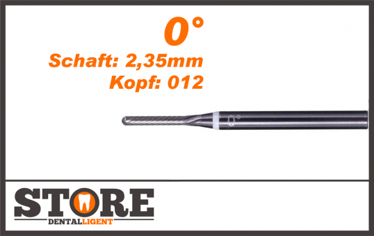 0° - Fine milling cutter - FINE-WHITE - 2,35 shank - Head 012 