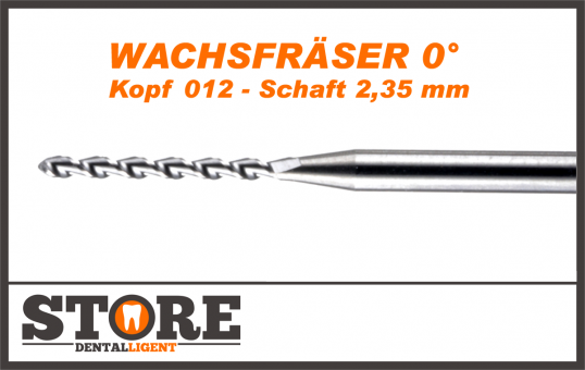 0° - Wachsfräser- Kopf 012- Schaft 2,35 mm 
