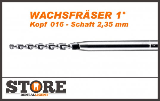 1° - Wachsfräser- Kopf 016- Schaft 2,35 mm 