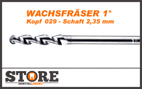 1° - Wachsfräser- Kopf 029- Schaft 2,35 mm 